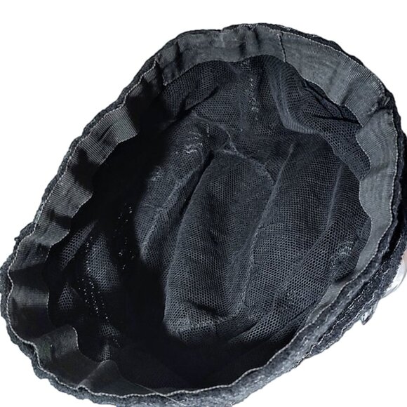 Genuine 1930s Deco True Vintage Black Fabric Side Draped Cloche Hat - Picture 6 of 7